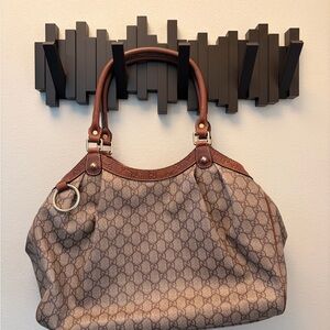 Gucci Tan and Brown Monogram Shoulder Bag (authentic and preloved, my personal)